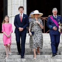 Los Reyes Felipe y Matilde de Bélgica con sus hijos el Día Nacional de Bélgica 2020