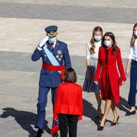 Los Reyes Felipe y Letizia, la Princesa Leonor y la Infanta Sofía y Pedro Sánchez en el Día de la Hispanidad 2020