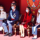 Los Reyes Felipe y Letizia, la Princesa Leonor y la Infanta Sofía en el acto del Día de la Hispanidad 2020