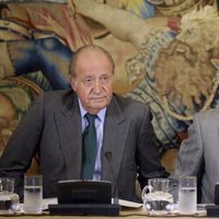El Rey Felipe y el Rey Juan Carlos en un encuentro de COTEC en La Zarzuela