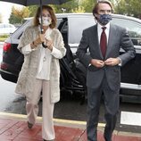 José María Aznar y Ana Botella en el tanatorio de Fernando Falcó