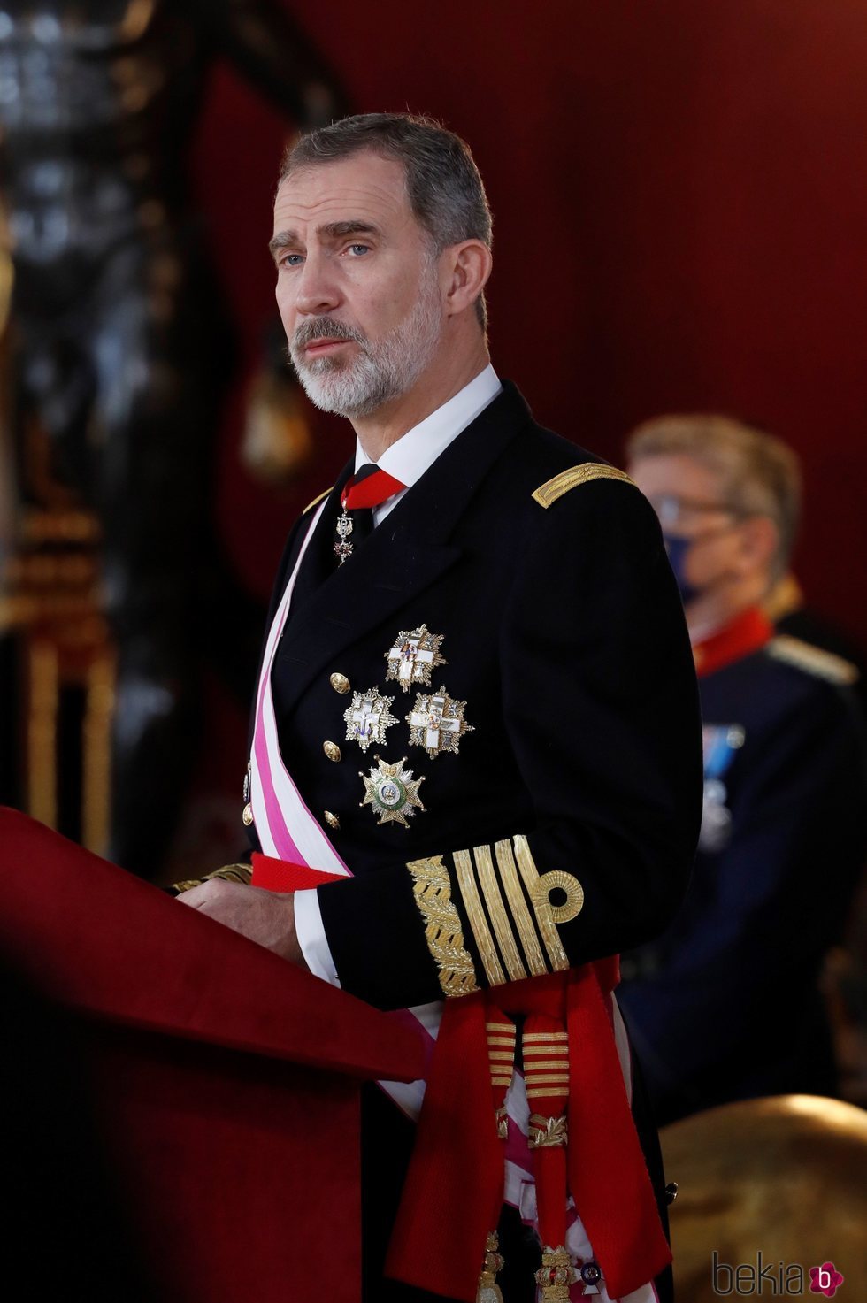 El Rey Felipe durante su discurso de la Pascua Militar 2021