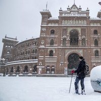 La Plaza de Toros de Las Ventas cubierta de nieve tras la gran nevada de Madrid de 2021 provocada por Filomena