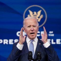 Joe Biden dando un discurso tras ser proclamado Presidente Electo de Estados Unidos