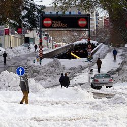 Los efectos de la gran nevada de Madrid de 2021 en las calles provocada por Filomena
