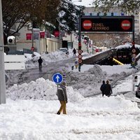 Los efectos de la gran nevada de Madrid de 2021 en las calles provocada por Filomena