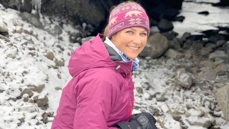Marta Luisa de Noruega durante una expedición