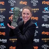 Patricia López Arnáiz con su Goya 2021 a Mejor actriz protagonista