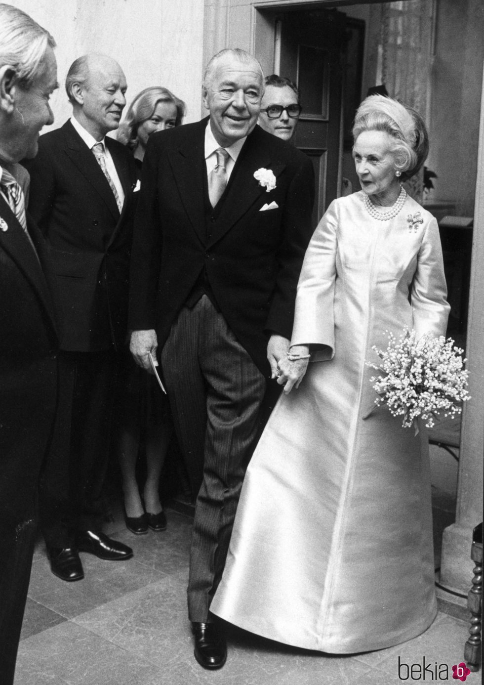 Bertil y Lilian de Suecia en su boda