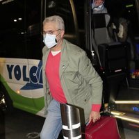 Agustín Bravo en el aeropuerto de Madrid para irse a 'Supervivientes 2021'