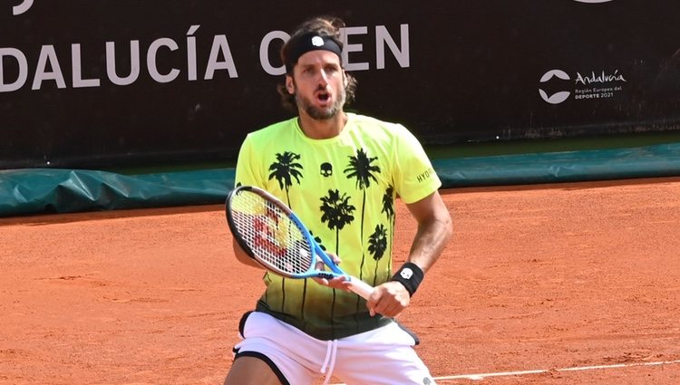 Feliciano López en uno de sus partidos de tenis en Marbella