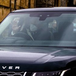 El Príncipe Andrés llegando al castillo de Windsor tras la muerte del Duque de Edimburgo