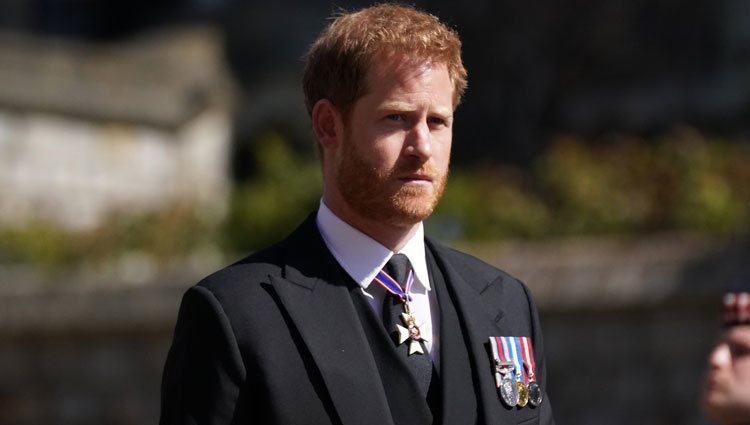 El Príncipe Harry en el funeral del Duque de Edimburgo