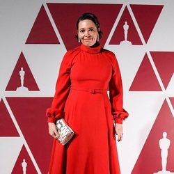 Olivia Colman en el visionado de los Premios Oscar 2021 en Londres