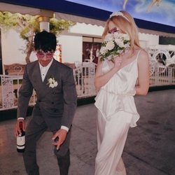Sophie Turner y Joe Jonas, divertidos en su boda en Las Vegas