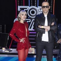 Danna Paola, Risto Mejide e Isabel Pantoja en el primer programa de 'Top Star'