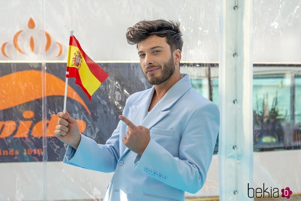 Blas Cantó en la 'Alfombra Turquesa' del Festival de Eurovisión 2021