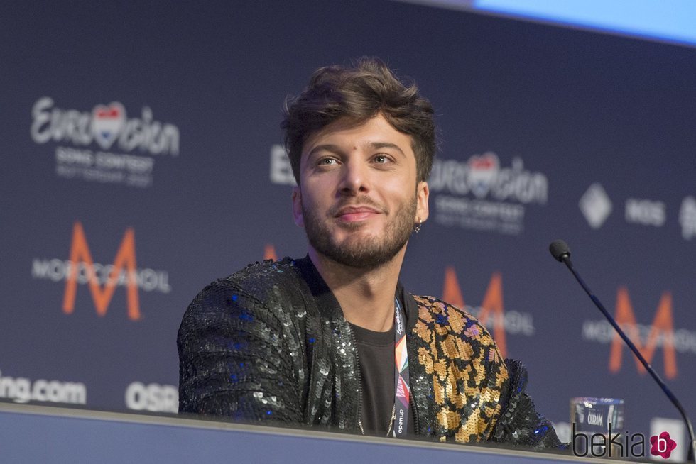 Blas Cantó en una rueda de prensa de Eurovisión 2021