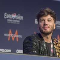 Blas Cantó en una rueda de prensa de Eurovisión 2021