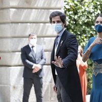Fernando Fitz-James Stuart y Sofia Palazuelo llegando a la boda de Carlos Fitz-James Stuart y Belén Corsini