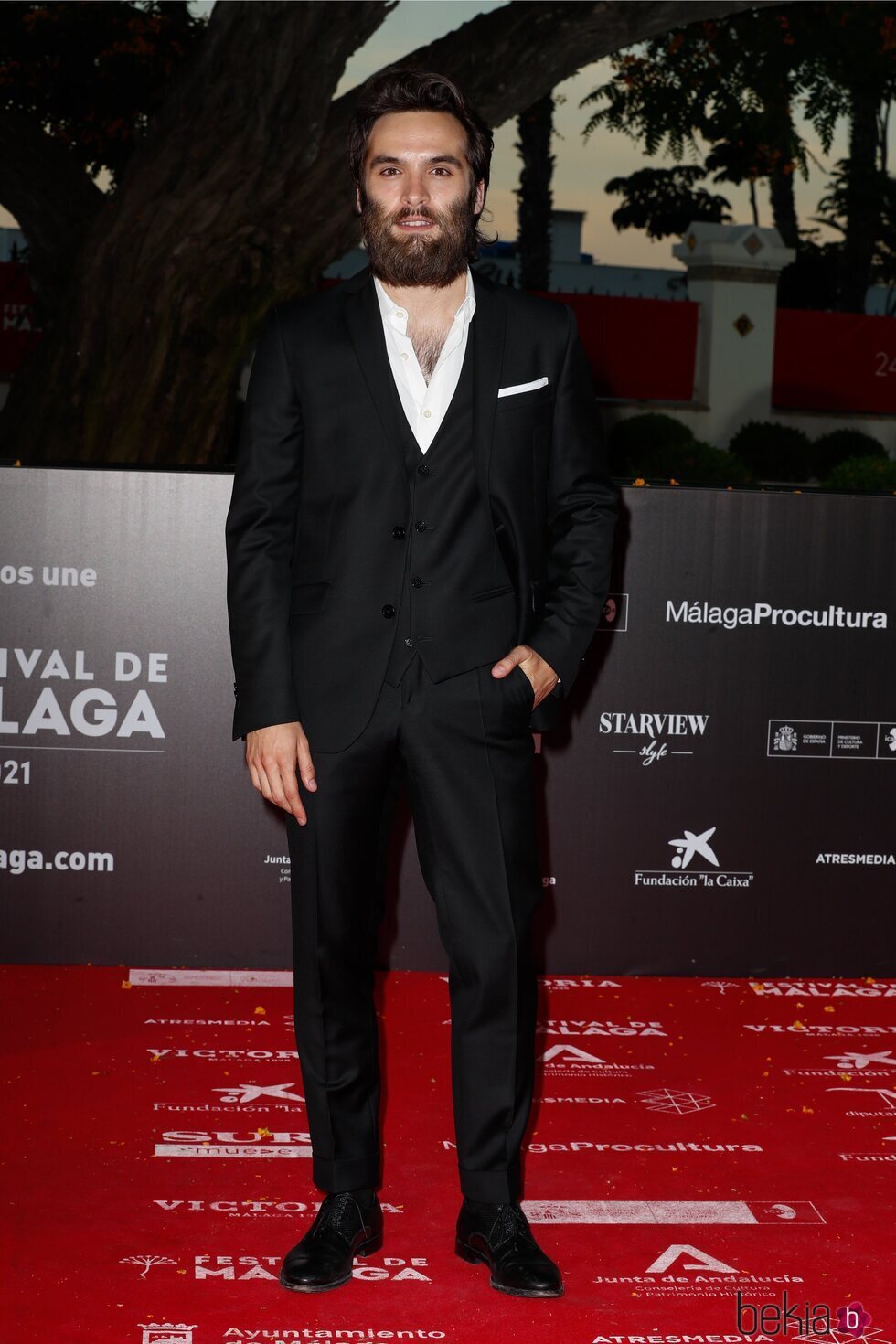 Ricardo Gómez en la alfombra roja del Festival de Málaga 2021