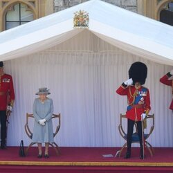 La Reina Isabel y el Duque de Kent en Trooping the Colour 2021