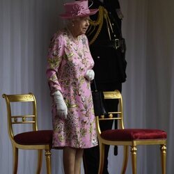 La Reina Isabel en la recepción a los Biden en Windsor Castle