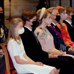 Felipe y Matilde de Bélgica con sus cuatro hijos en el Te Deum por el Día Nacional de Bélgica 2021