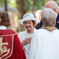 Sonia de Noruega en el servicio por el décimo aniversario del atentado de Utøya