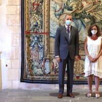 El Rey Felipe y Francina Armengol en la audiencia a las autoridades de Baleares