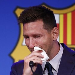 Leo Messi, muy emocionado de su despedida del Barça