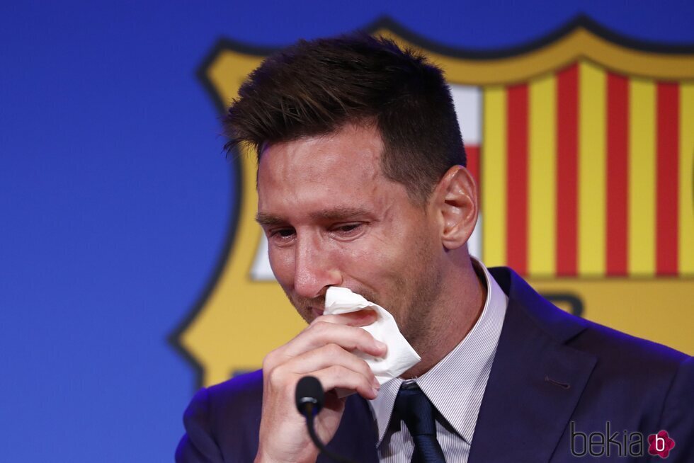 Leo Messi, muy emocionado de su despedida del Barça