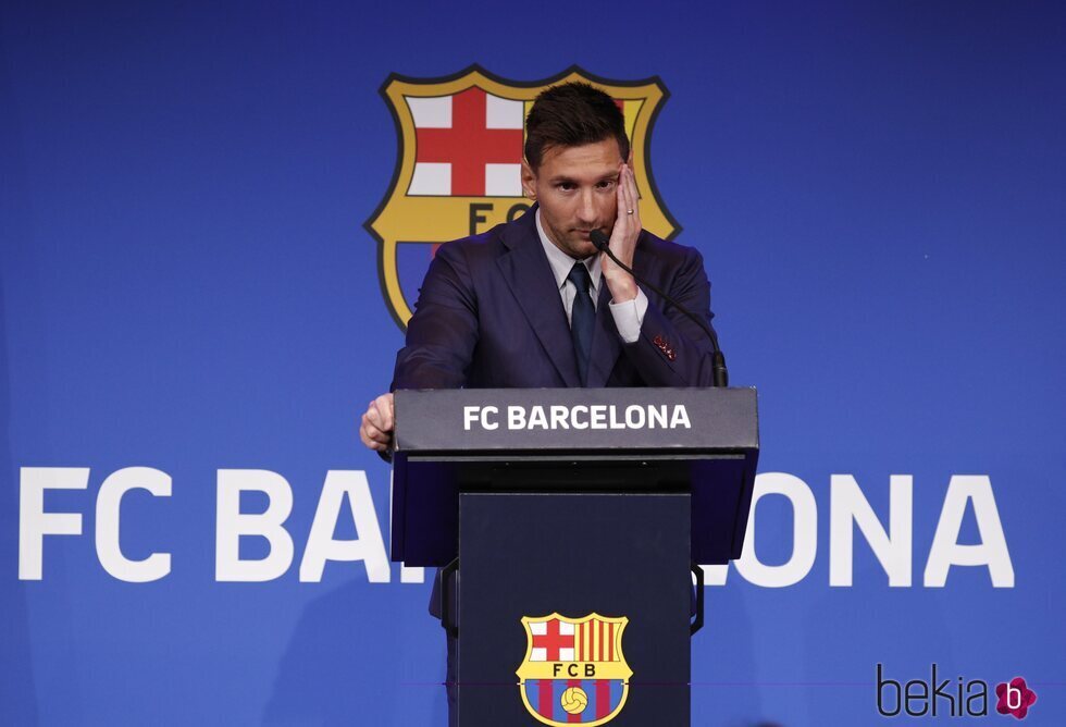 Leo Messi se despide del Barça en una rueda de prensa