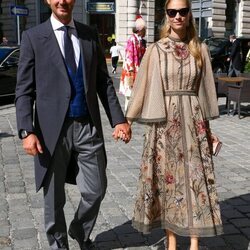 Pierre Casiraghi y Beatrice Borromeo a su llegada a la boda de María Anunciata de Liechtenstein y Emanuele Musini