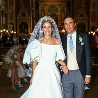 María Anunciata de Liechtenstein y Emanuele Musini el día en su boda