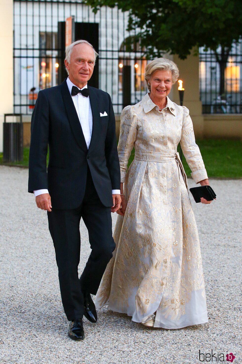 Christian de Habsburgo y Marie-Astrid de Luxemburgo en la celebración de la boda de María Anunciata de Liechtenstein y Emanuele Musini
