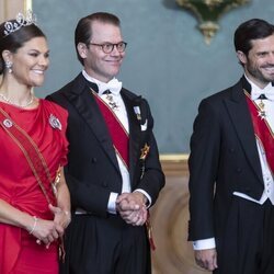 Victoria y Daniel de Suecia y Carlos Felipe de Suecia en la cena de gala al Presidente de Alemania y su esposa