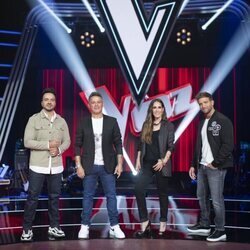 Luis Fonsi, Alejandro Sanz, Pablo Alborán y Malú en la presentación de 'La Voz'