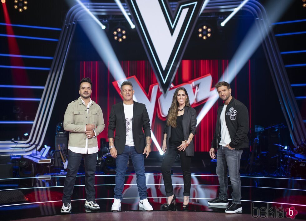 Luis Fonsi, Alejandro Sanz, Pablo Alborán y Malú en la presentación de 'La Voz'