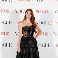Natalia Rodríguez en el photocall de Vogue Fashion Night Out 2021