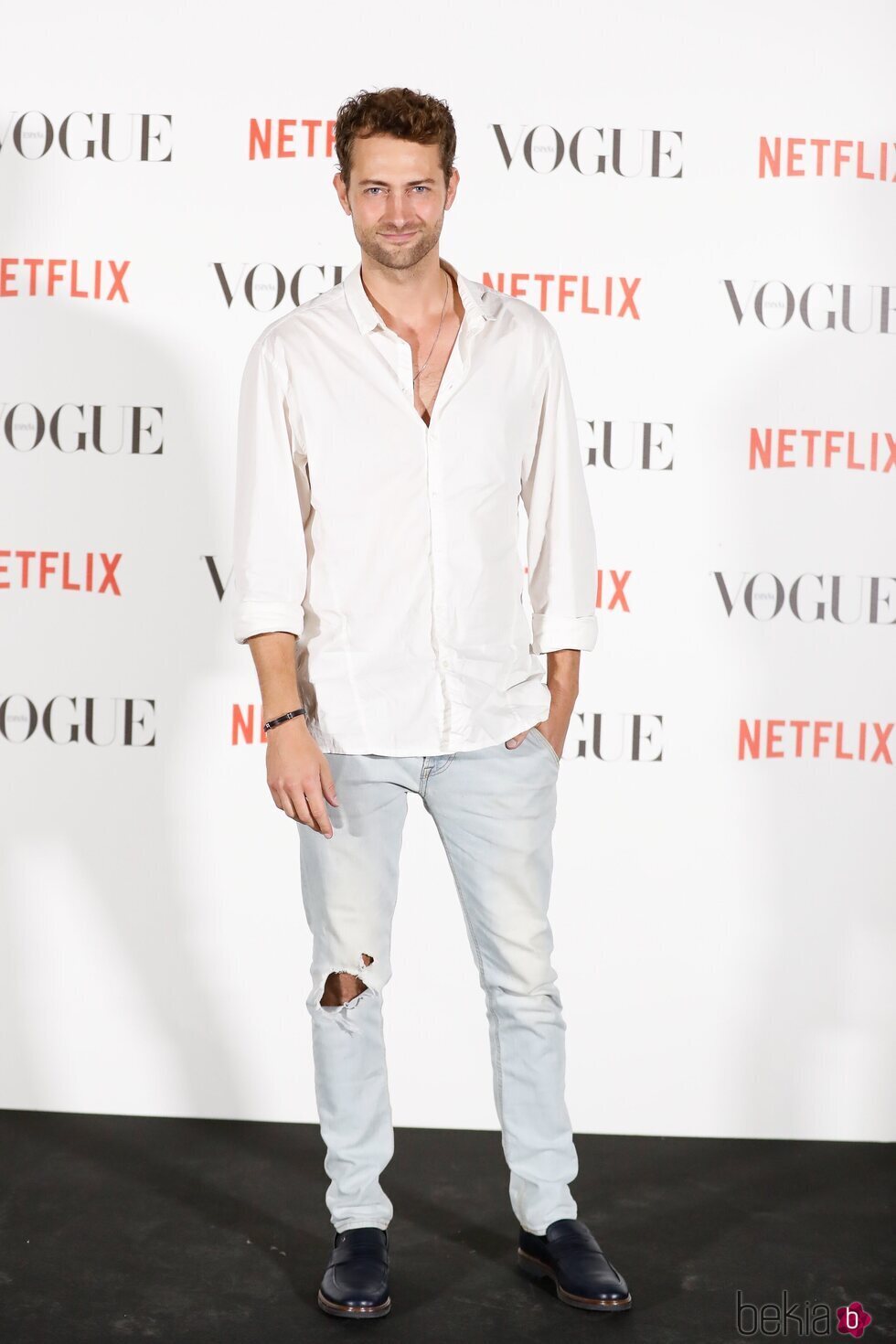 Peter Vives en el photocall de Vogue Fashion Night Out 2021