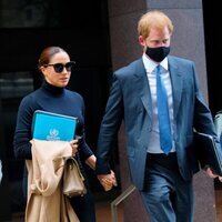 El Príncipe Harry y Meghan tras participar en una reunión en Nueva York