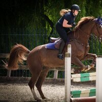 Amalia de Holanda saltando con su caballo Mojito