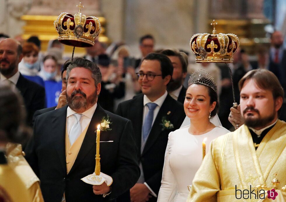 Jorge Romanov y Rebecca Bettarini en su boda