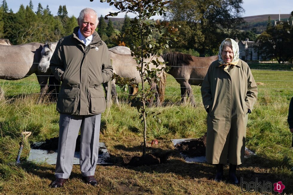 El Príncipe Carlos y la Reina Isabel plantan un árbol por el Jubileo de Platino