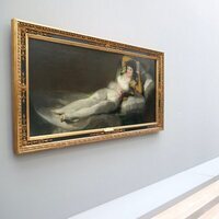 La Reina Letizia ante 'La maja vestida' en la exposición 'Goya' en Basilea