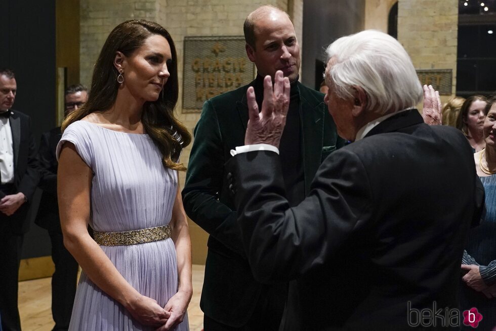 El Príncipe Guillermo y Kate Middleton con David Attenborough en los Premios Earthshot 2021
