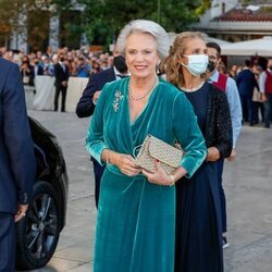 Benedicta de Dinamarca en la boda de Felipe de Grecia y Nina Flohr