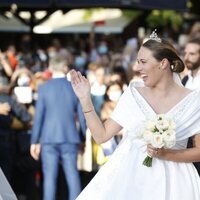 Nina Flohr el día de su boda con Felipe de Grecia