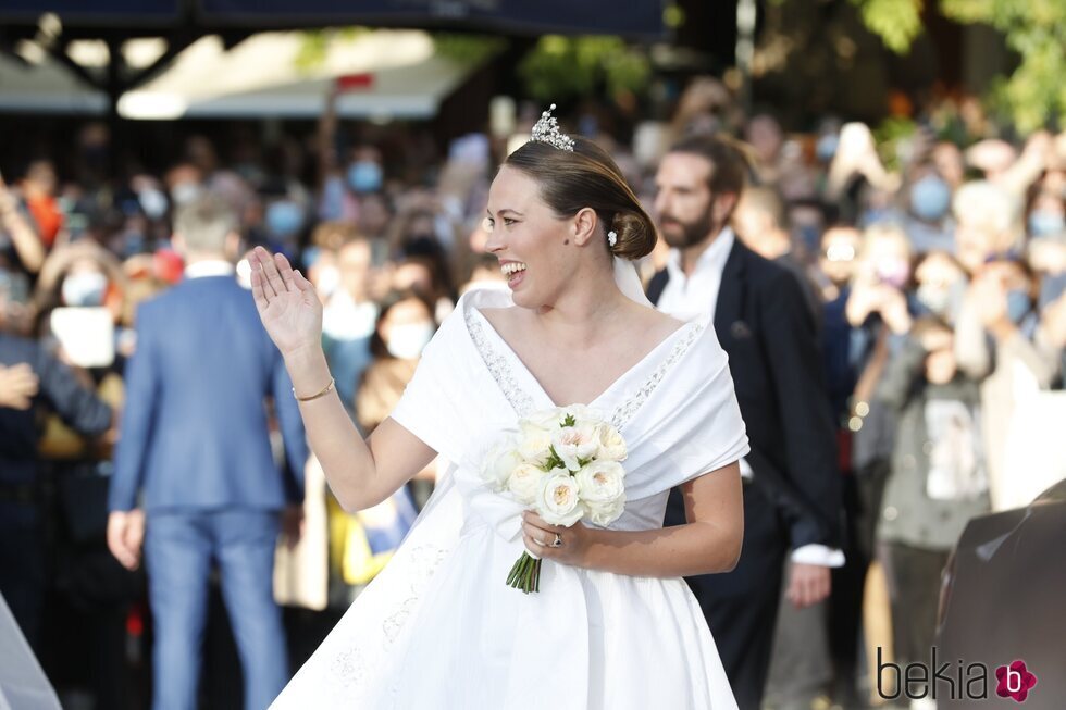 Nina Flohr el día de su boda con Felipe de Grecia